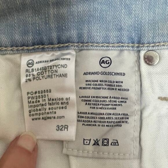 Adriano Goldschmied Mari Crop High Rise Straight Distressed Knee Women's Size 32 - Picture 4 of 12